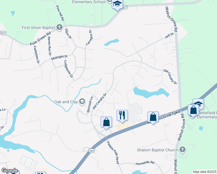 map of restaurants, bars, coffee shops, grocery stores, and more near 8256 Siege Road in Mechanicsville