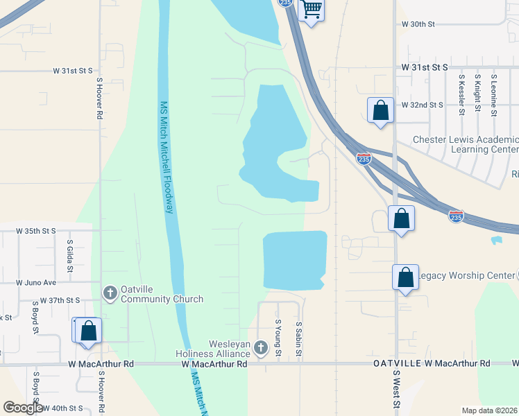 map of restaurants, bars, coffee shops, grocery stores, and more near 3437 South Sabin Court in Wichita