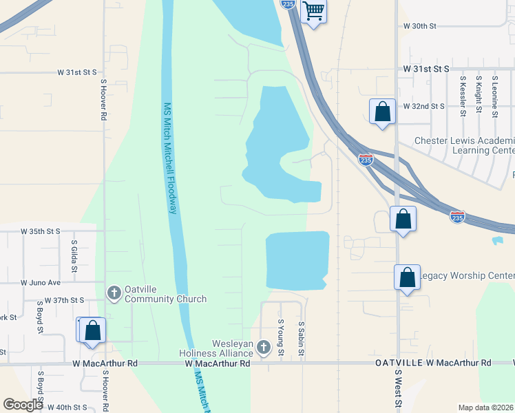 map of restaurants, bars, coffee shops, grocery stores, and more near 3437 South Sabin Court in Wichita