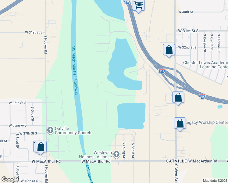 map of restaurants, bars, coffee shops, grocery stores, and more near 3437 South Sabin Court in Wichita