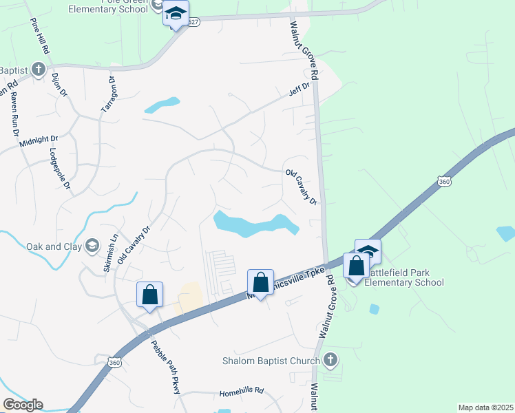 map of restaurants, bars, coffee shops, grocery stores, and more near 6012 Dugout Terrace in Mechanicsville