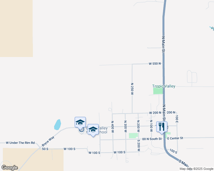 map of restaurants, bars, coffee shops, grocery stores, and more near North 500 West in Tropic