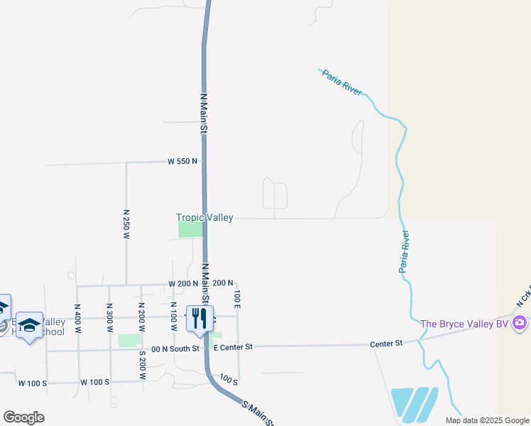 map of restaurants, bars, coffee shops, grocery stores, and more near Highway 12 in Tropic