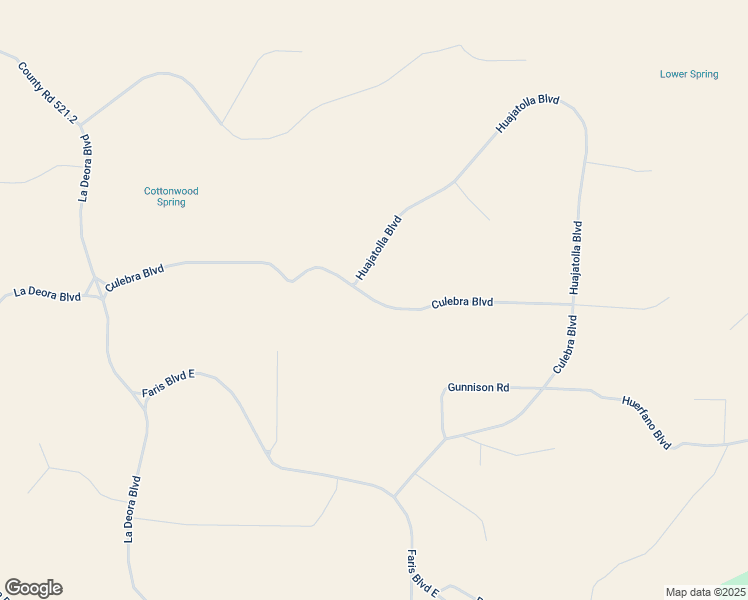 map of restaurants, bars, coffee shops, grocery stores, and more near Culebra Boulevard in Huerfano County