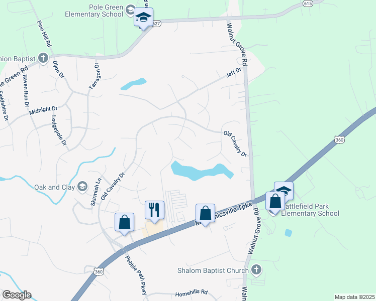 map of restaurants, bars, coffee shops, grocery stores, and more near 6031 Ironworks Court in Mechanicsville