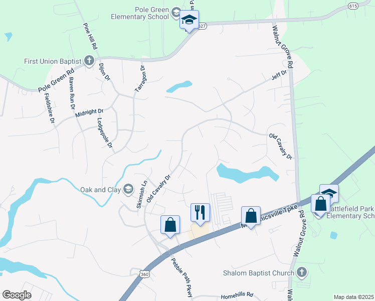 map of restaurants, bars, coffee shops, grocery stores, and more near 8271 Fourscore Drive in Mechanicsville