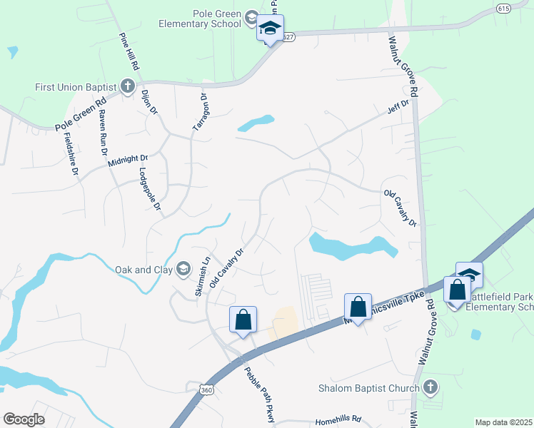 map of restaurants, bars, coffee shops, grocery stores, and more near 8271 Fourscore Drive in Mechanicsville