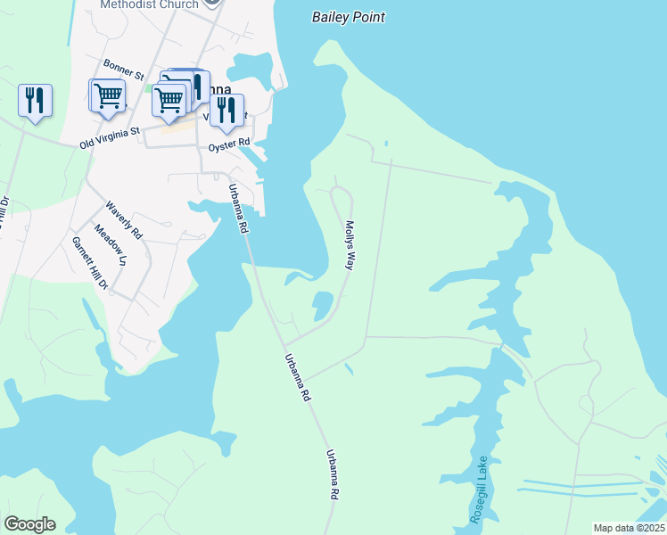 map of restaurants, bars, coffee shops, grocery stores, and more near 265 Mollys Way in Saluda