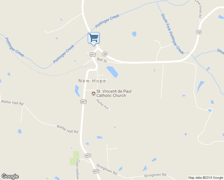 map of restaurants, bars, coffee shops, grocery stores, and more near 218 Church Street in New Hope