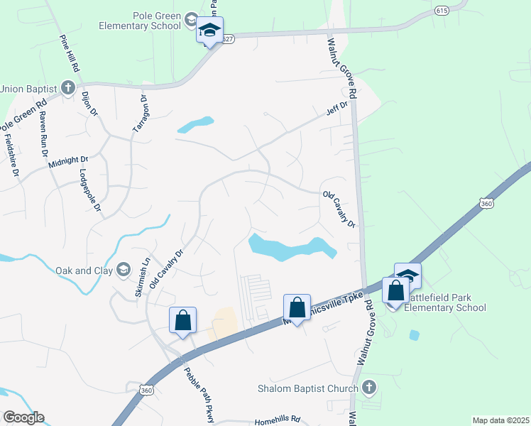 map of restaurants, bars, coffee shops, grocery stores, and more near 6031 Ironworks Court in Mechanicsville