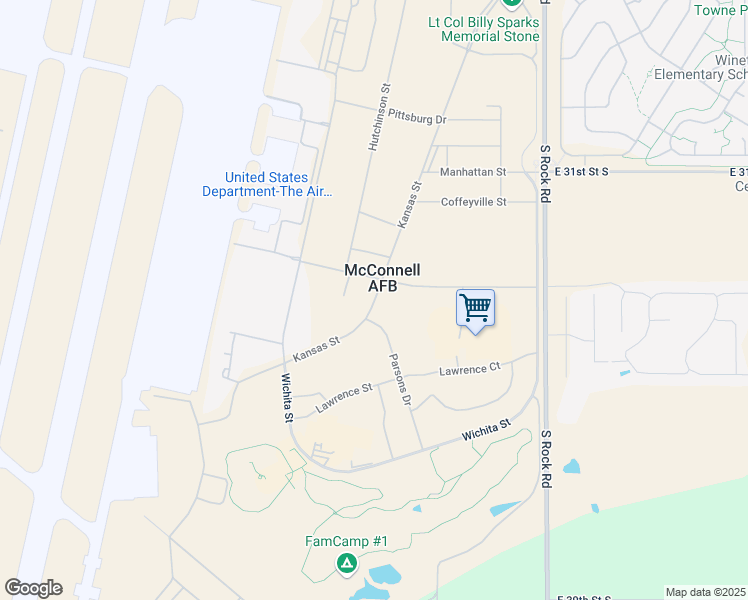 map of restaurants, bars, coffee shops, grocery stores, and more near in Wichita