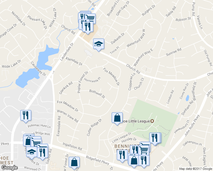 map of restaurants, bars, coffee shops, grocery stores, and more near 2909 Leffingwell Place in Henrico