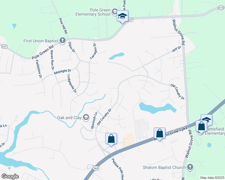 map of restaurants, bars, coffee shops, grocery stores, and more near 6107 Magazine Drive in Mechanicsville