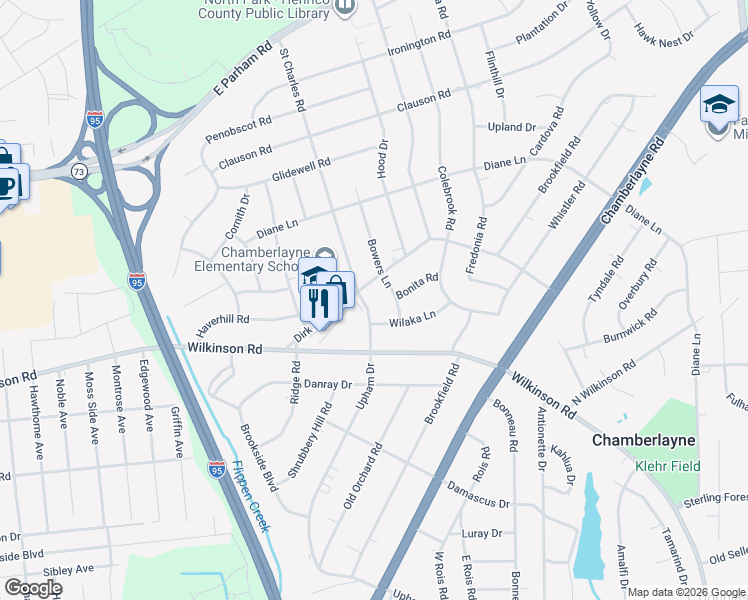 map of restaurants, bars, coffee shops, grocery stores, and more near 1006 Dirk Drive in Richmond