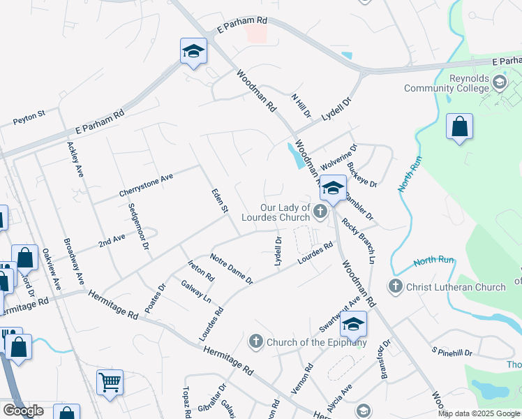 map of restaurants, bars, coffee shops, grocery stores, and more near 8308 Lydell Drive in Richmond