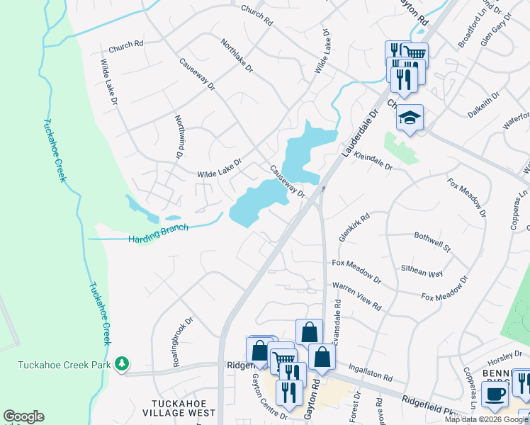 map of restaurants, bars, coffee shops, grocery stores, and more near 12429 New Point Drive in Richmond