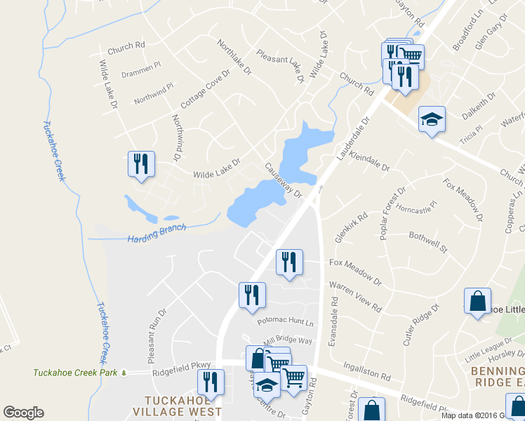 map of restaurants, bars, coffee shops, grocery stores, and more near 12429 New Point Drive in Richmond