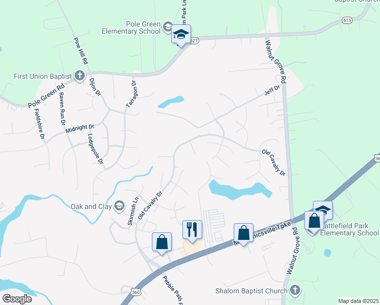 map of restaurants, bars, coffee shops, grocery stores, and more near 8291 Reunion Drive in Mechanicsville