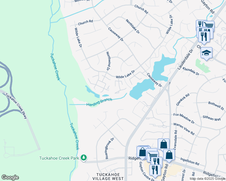 map of restaurants, bars, coffee shops, grocery stores, and more near 2608 Duffy Court in Richmond