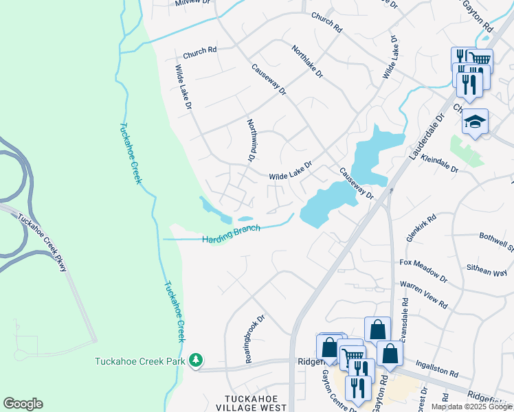 map of restaurants, bars, coffee shops, grocery stores, and more near 12505 Caitlin Circle in Richmond