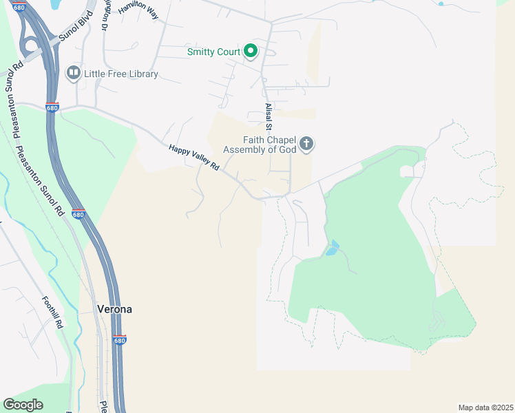 map of restaurants, bars, coffee shops, grocery stores, and more near 965 Happy Valley Road in Pleasanton