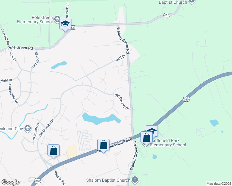 map of restaurants, bars, coffee shops, grocery stores, and more near 5960 Dugout Terrace in Mechanicsville
