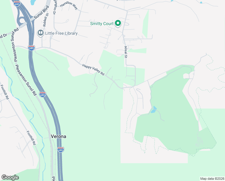 map of restaurants, bars, coffee shops, grocery stores, and more near 965 Happy Valley Road in Pleasanton