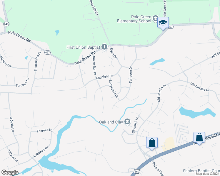 map of restaurants, bars, coffee shops, grocery stores, and more near 6211 Lodgepole Drive in Mechanicsville