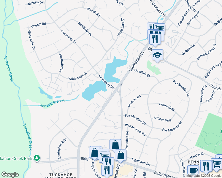 map of restaurants, bars, coffee shops, grocery stores, and more near 2784 Old Point Drive in Richmond