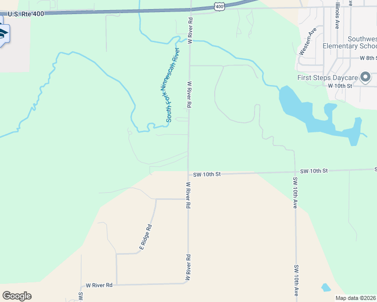 map of restaurants, bars, coffee shops, grocery stores, and more near Southwest 10th Street in Pratt