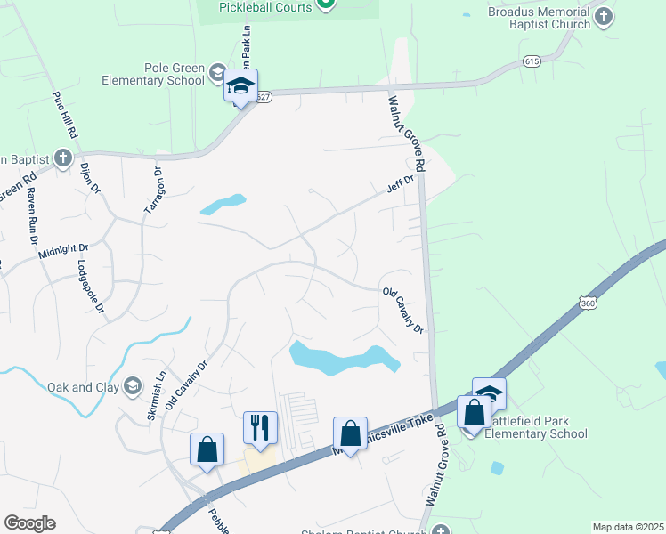map of restaurants, bars, coffee shops, grocery stores, and more near 8312 Devils Den Lane in Mechanicsville