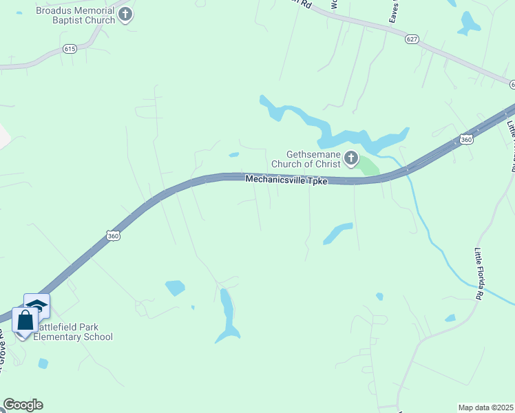 map of restaurants, bars, coffee shops, grocery stores, and more near Orchard Lane in Mechanicsville