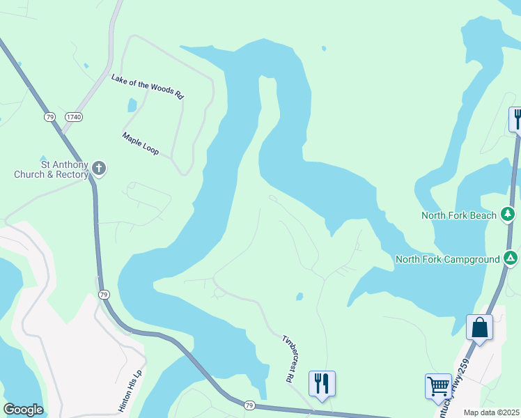 map of restaurants, bars, coffee shops, grocery stores, and more near 43 Timbercrest Road in McDaniels