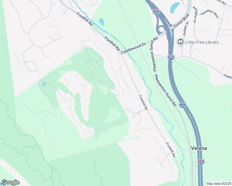 map of restaurants, bars, coffee shops, grocery stores, and more near 22 Castlewood Drive in Pleasanton