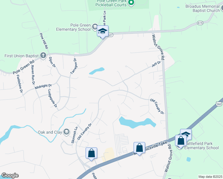 map of restaurants, bars, coffee shops, grocery stores, and more near 8343 Old Cavalry Drive in Mechanicsville