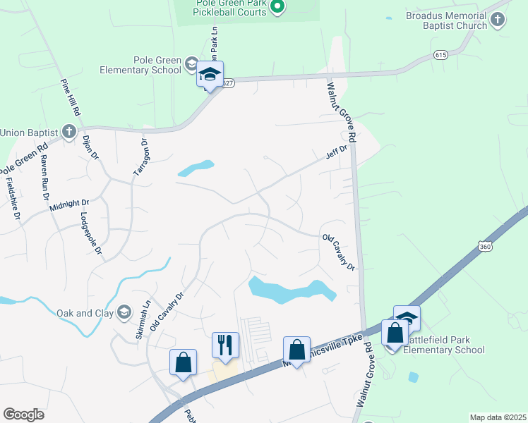 map of restaurants, bars, coffee shops, grocery stores, and more near 8317 Ironclad Drive in Mechanicsville