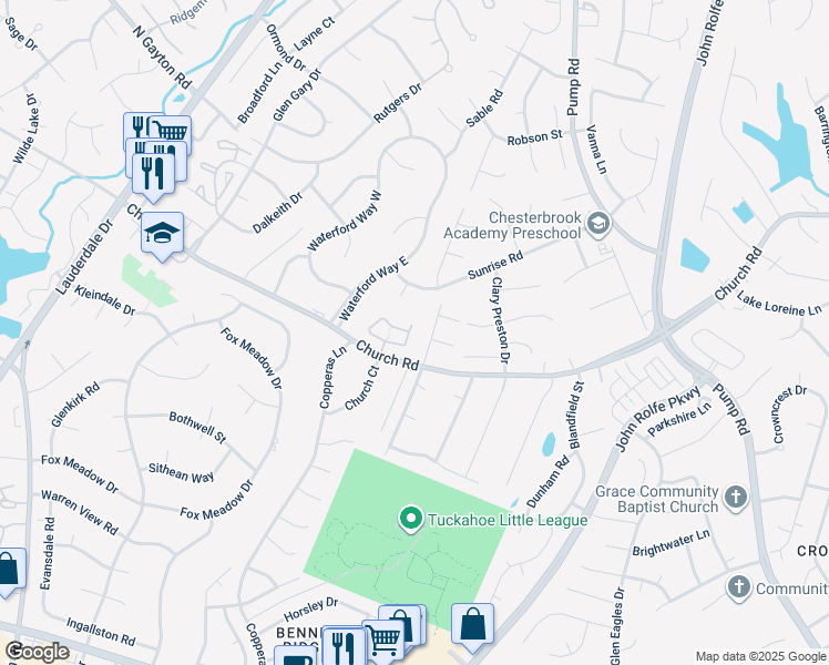 map of restaurants, bars, coffee shops, grocery stores, and more near 2629 Trellis Green Circle in Henrico