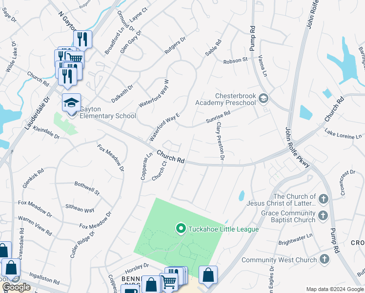 map of restaurants, bars, coffee shops, grocery stores, and more near 2629 Trellis Green Circle in Henrico