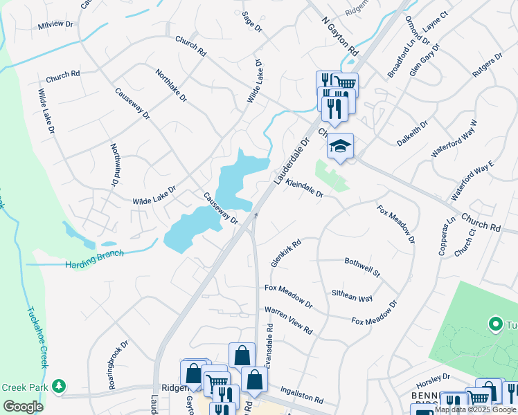 map of restaurants, bars, coffee shops, grocery stores, and more near Lauderdale Drive & Gayton Road in Henrico