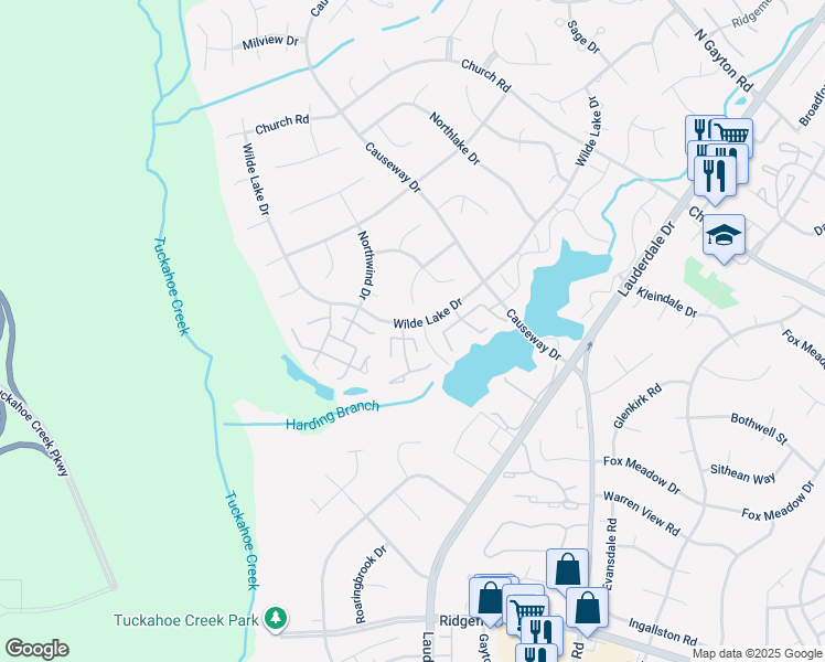 map of restaurants, bars, coffee shops, grocery stores, and more near 2623 Stoney Court in Richmond