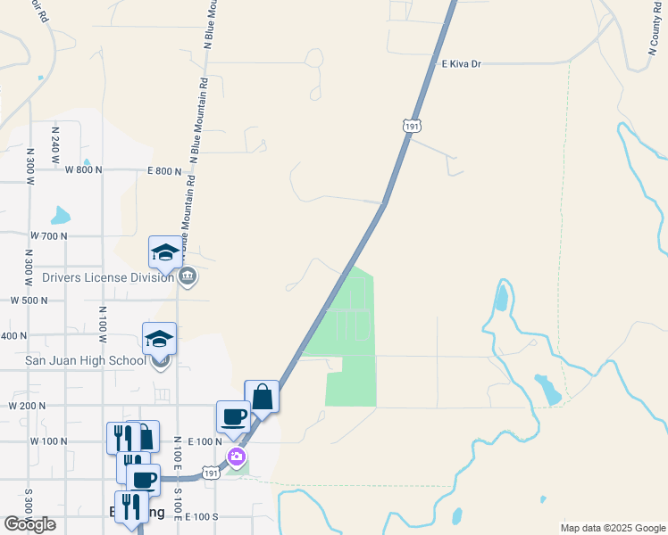 map of restaurants, bars, coffee shops, grocery stores, and more near 743 North Grayson Parkway in Blanding