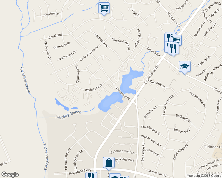 map of restaurants, bars, coffee shops, grocery stores, and more near 2614 Quarterpath Place in Richmond