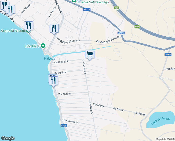 map of restaurants, bars, coffee shops, grocery stores, and more near 1 Via la Spezia in Mazara del Vallo
