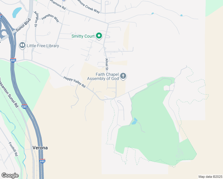 map of restaurants, bars, coffee shops, grocery stores, and more near 6745 Alisal Street in Pleasanton