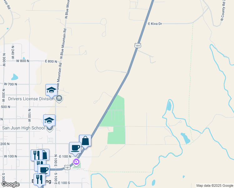 map of restaurants, bars, coffee shops, grocery stores, and more near 743-783 North Grayson Parkway in Blanding