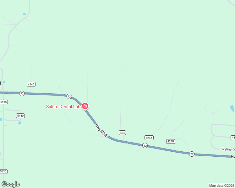 map of restaurants, bars, coffee shops, grocery stores, and more near County Road 424 in Salem