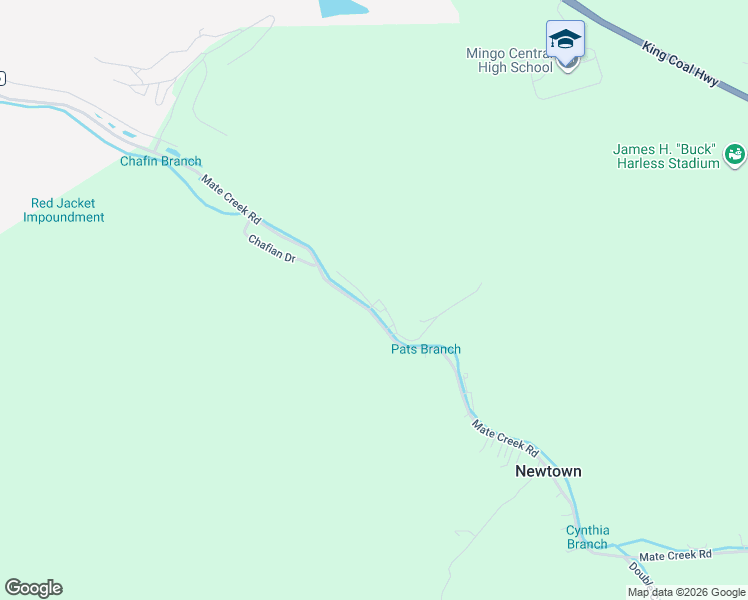 map of restaurants, bars, coffee shops, grocery stores, and more near 1290 Mate Creek Road in Mingo County