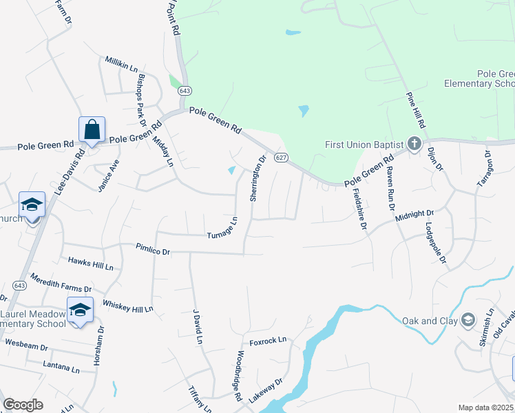 map of restaurants, bars, coffee shops, grocery stores, and more near 8376 Sherrington Drive in Mechanicsville