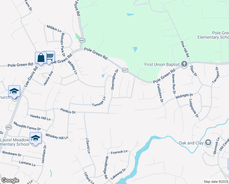 map of restaurants, bars, coffee shops, grocery stores, and more near 8376 Sherrington Drive in Mechanicsville