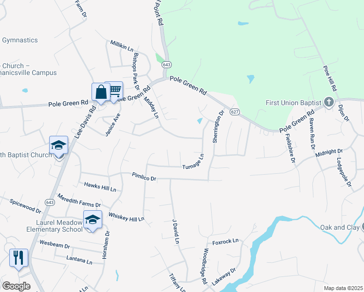 map of restaurants, bars, coffee shops, grocery stores, and more near 8250 Hillstone Court in Mechanicsville